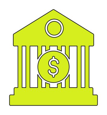 Banka simgesi, vektör illüstrasyonu 