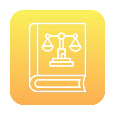 Adalet kitabı simgesi, vektör illüstrasyonu