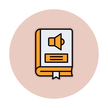 Basit Ses Kitabı simgesi, vektör illüstrasyonu