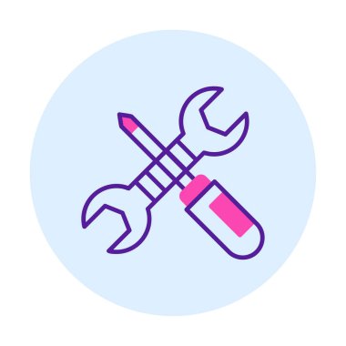 Basit mekanik Araçlar simgesi, vektör illüstrasyonu