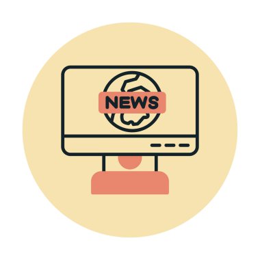 Haber bülteni. Web simgesi basit illüstrasyon                   