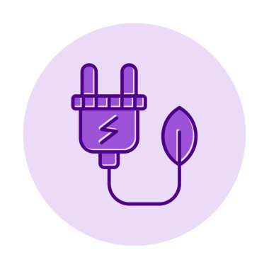 elektrik prizi, Yeşil Enerji simgesi, taslak illüstrasyon                  