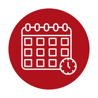 Takvim anımsatma simgesi, bitiş tarihi simgesi, vektör illüstrasyonu