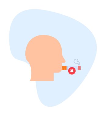 Basit Sigara İçilmez alanı simgesi, vektör illüstrasyonu