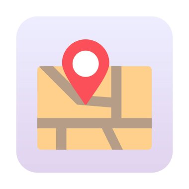 Konum iğnesi, vektör illüstrasyonlu harita simgesi