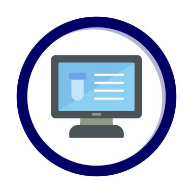 test tüpü ve bilgisayar ekran simgesi modayı izole etti. Bilgisayar Bilimi                                          