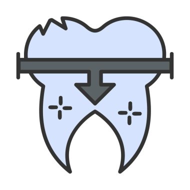 Diş Tedavi simgesi, vektör illüstrasyonu   