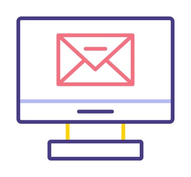 Basit düz bilgisayar e- posta simgesi 