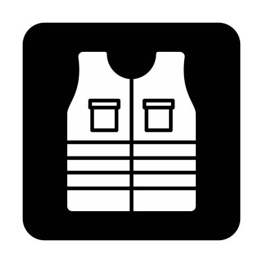Güvenlik Ceketi Web simgesi, vektör illüstrasyonu