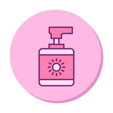 Güzellik ve moda ikonunun vektör çizimi. Güneş kremi                                     