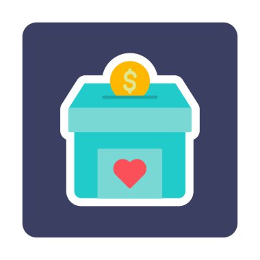 Bağış Kutusu vektör simgesi