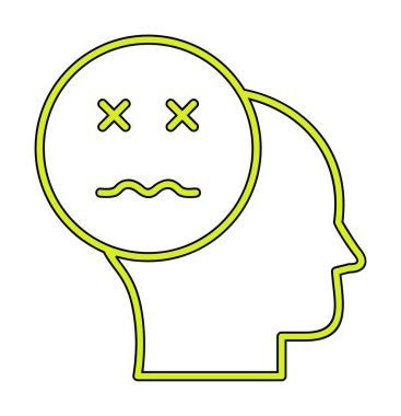 Hasta emoji simgesi olan insan kafası, vektör illüstrasyonu