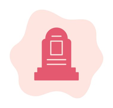 mezar taşı düz simgesi, vektör illüstrasyonu