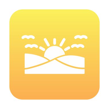 düz gün batımı ve deniz vektör çizimi tasarımı