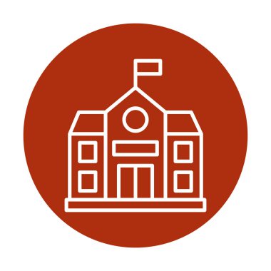 Okul binası simgesi, vektör illüstrasyonu