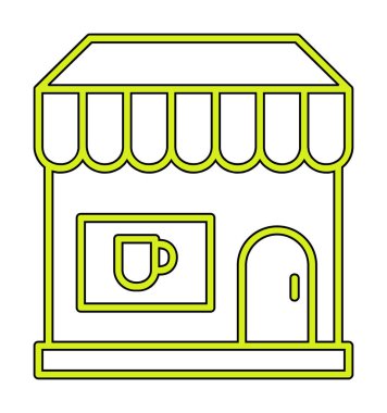 Kafe ikonu vektör illüstrasyonu