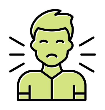 Korkmuş adam simgesi, korku konsepti, vektör illüstrasyonu