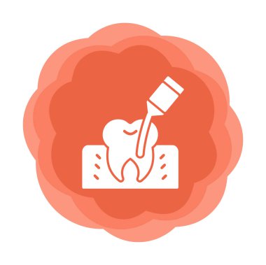 Kök Kanal Tedavi simgesi, vektör illüstrasyonu 