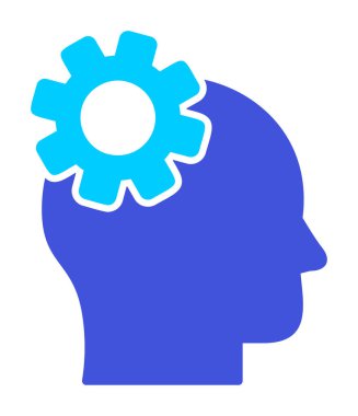 Düşünen baş simgesi, vektör çizimi basit tasarım