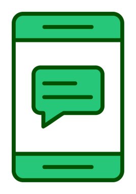 Sohbet düz simgesi, vektör illüstrasyonu