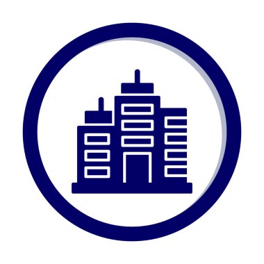 Şehir binası simgesi, vektör illüstrasyonu basit tasarım