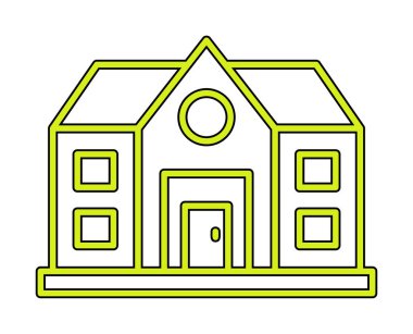 ev düz simgesi, vektör illüstrasyonu 