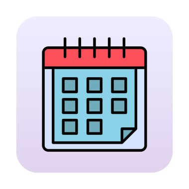 Takvim simgesi, vektör çizimi