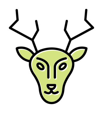 Geyik. Web simgesi basit illüstrasyon