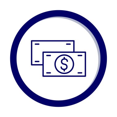 Nakit Dolar para simgesi, vektör illüstrasyonu 