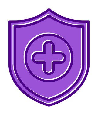 Basit Tıbbi Sigorta simgesi, vektör illüstrasyonu