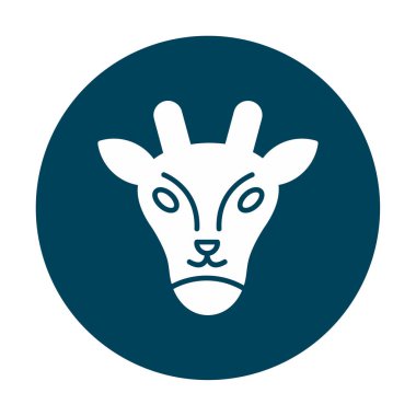 Zürafa baş web simgesi, vektör illüstrasyonu 