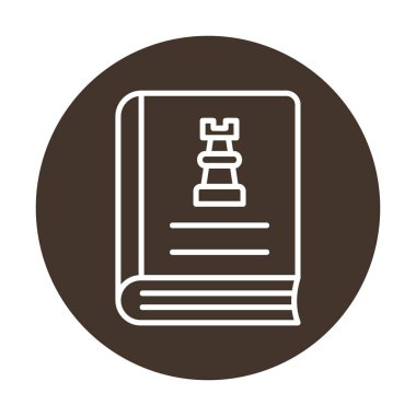 Satranç taşı simgesi, vektör illüstrasyonlu kitap