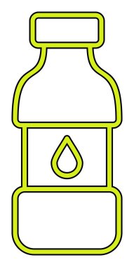 su şişesi simgesi, vektör illüstrasyonu    