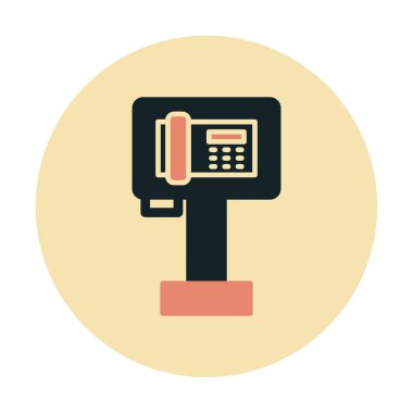 Ankesörlü Telefon web simgesi, vektör illüstrasyonu