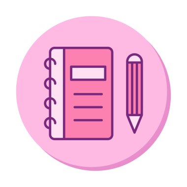 Kalem, vektör illüstrasyonlu günlük 