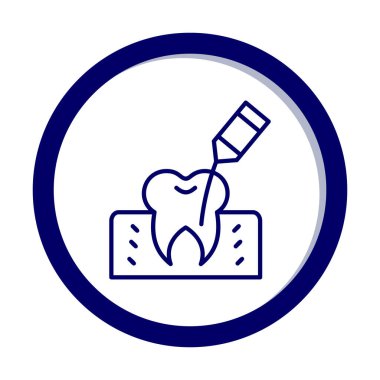 Kök Kanal Tedavi simgesi, vektör illüstrasyonu 