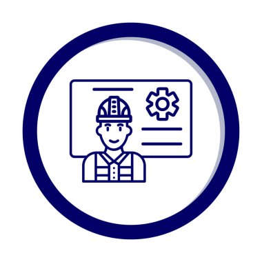 Mimar, sunum simgesi vektör illüstrasyonu yapıyor 