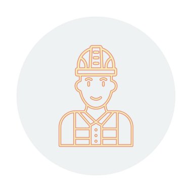 Kask vektör illüstrasyon tasarımlı işçi. Foreman.                        