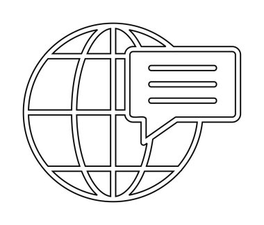 Dünya İletişim vektör simgesi modern illüstrasyon             