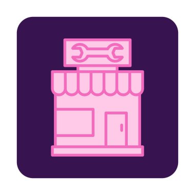 Araba Tamirhanesi ikon vektör çizimi