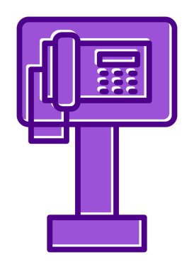 Ankesörlü Telefon web simgesi, vektör illüstrasyonu