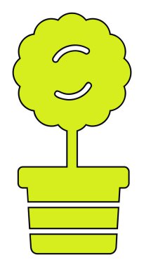 Myrtus bitki ikonu vektör çizimi