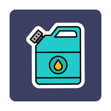 Yağ tenekesi simgesi. Web tasarımı için basit yakıt vektör simgesi çizimi                                