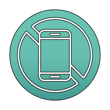 Cep telefonu simgesi yok, vektör illüstrasyonu               