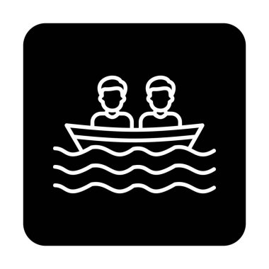 Basit tekne simgesi, vektör illüstrasyonu