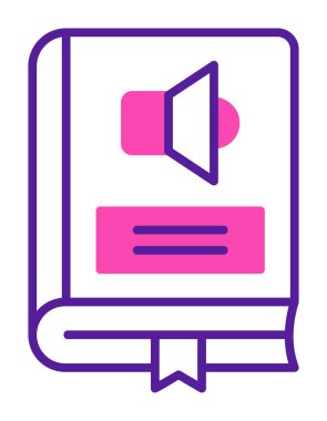 Basit Ses Kitabı simgesi, vektör illüstrasyonu