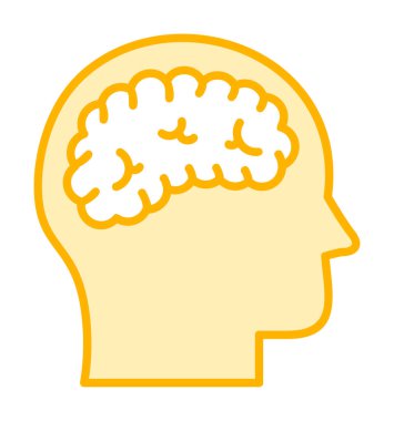 düz beyin ikonu vektör illüstrasyon tasarımı