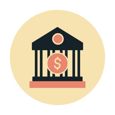 Banka simgesi, vektör illüstrasyonu 