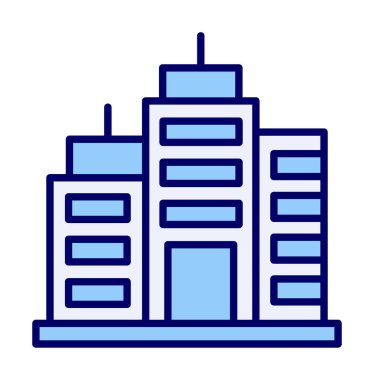 Şehir binası simgesi, vektör illüstrasyonu basit tasarım