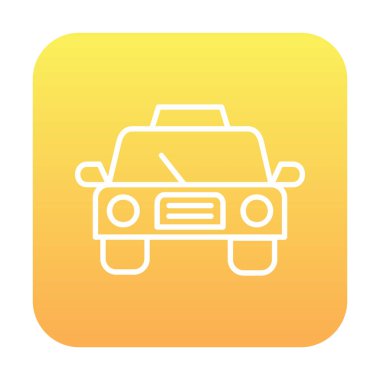 Basit taksi arabası simgesi, vektör illüstrasyonu